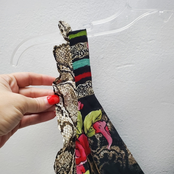 Y2K Vintage Tank Mixed Print Babydoll Style Size S - Picture 4 of 10